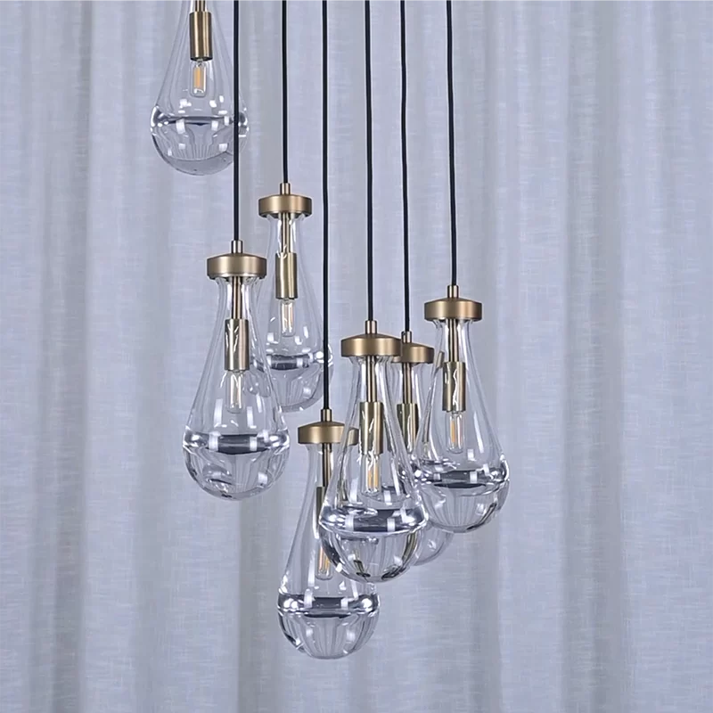 Modern Raindrop Round Crystal Chandelier, 18-Inch for Living Room