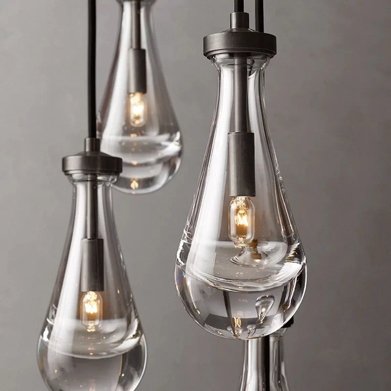 Modern Raindrop Round Crystal Chandelier, 18-Inch for Living Room