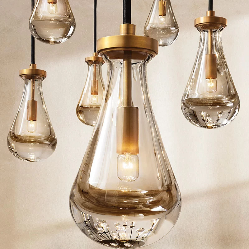 Modern Raindrop Round Crystal Chandelier, 18-Inch for Living Room