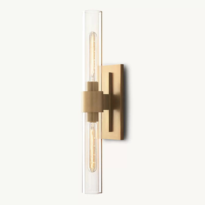 Modern Outdoor Clear Glass Wall Sconce 5" Wide Exterior Fixture - 4½″