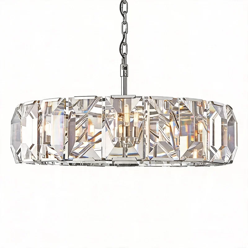 Crystal Round Chandelier 19″ - 42½″