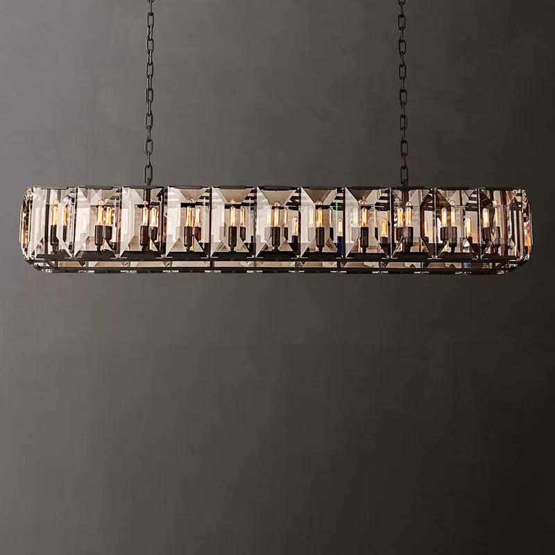 Crystal Rectangular Chandelier 41½″ - 73"