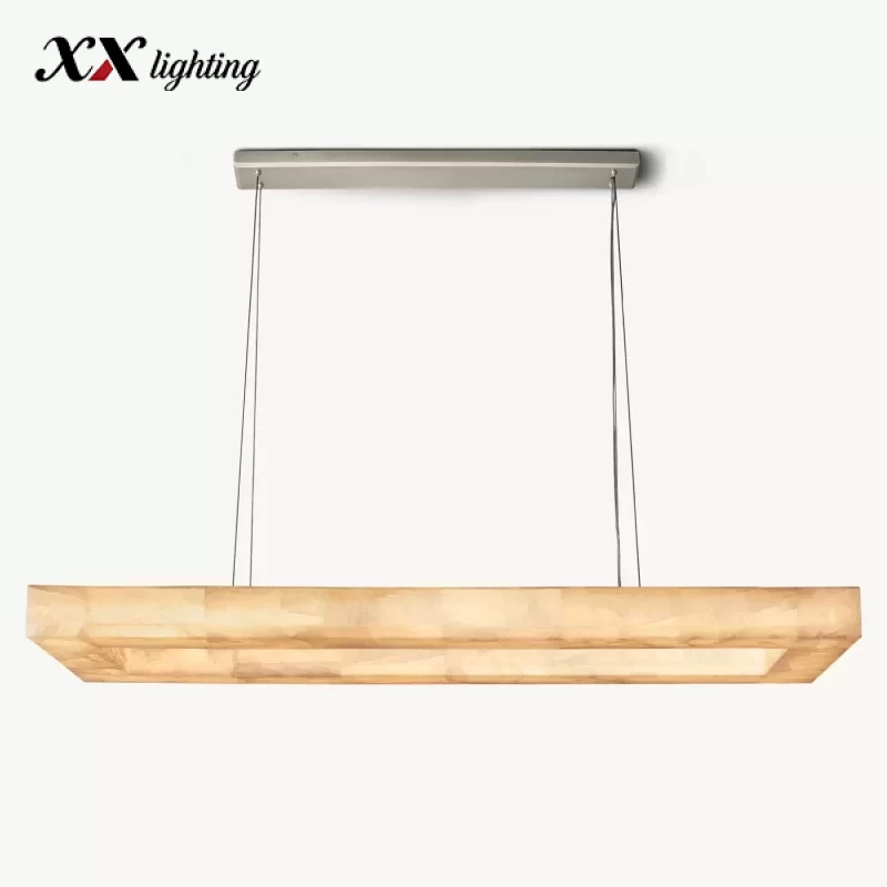 Rivage Glow Rectangular Chandelier 54″ - 54″, Satin Nickel
