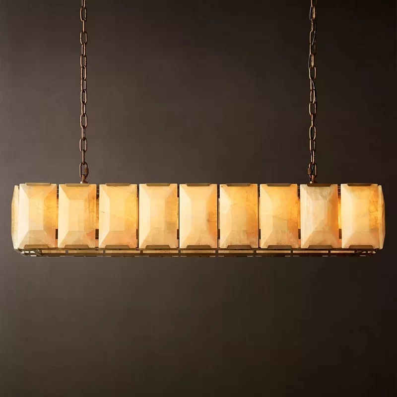 Calcite Rectangular Chandelier 41½″ - 60½″