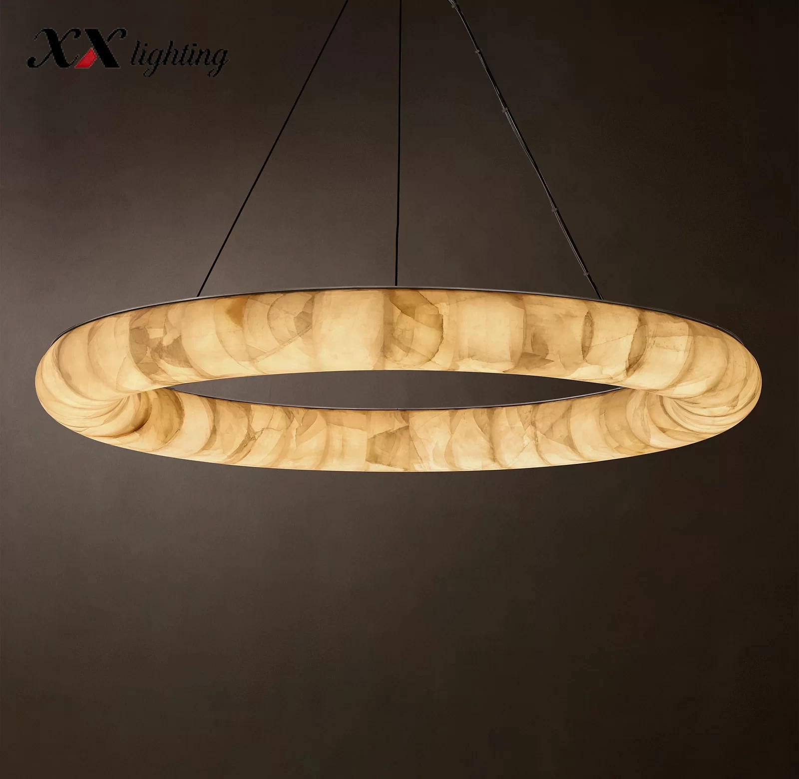 Round Marble Living Room Chandelier 32″ - 32″, Satin Nickel