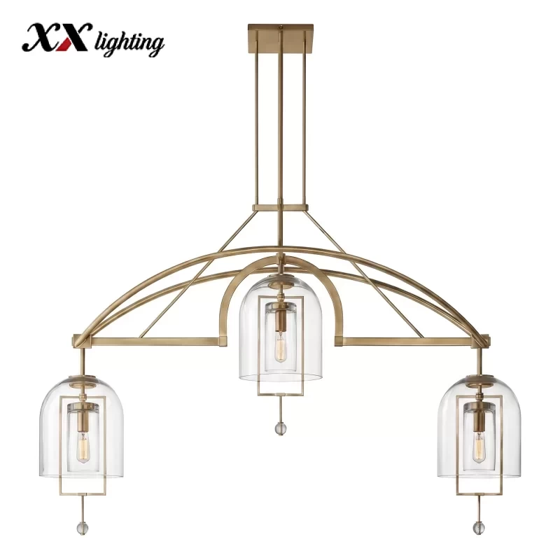 Fulcrum Grand Linear Chandelier 61″ - 61″, Satin Nickel