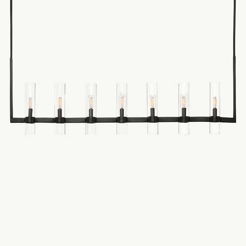 Modern 54" Linear Glass Chandelier - Adjustable Height - 54″