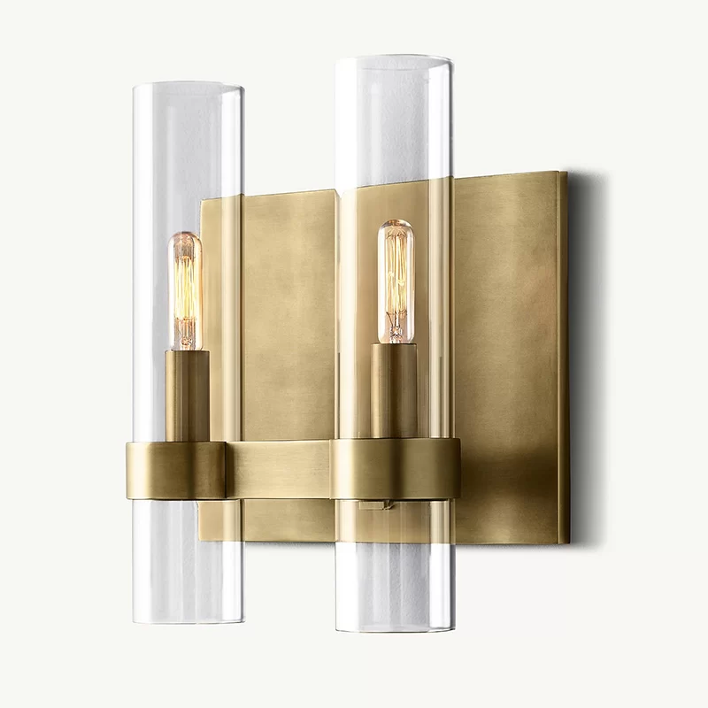 Modern 4.5" Clear Glass Wall Sconce | Luxury Vanity Light - 4½″