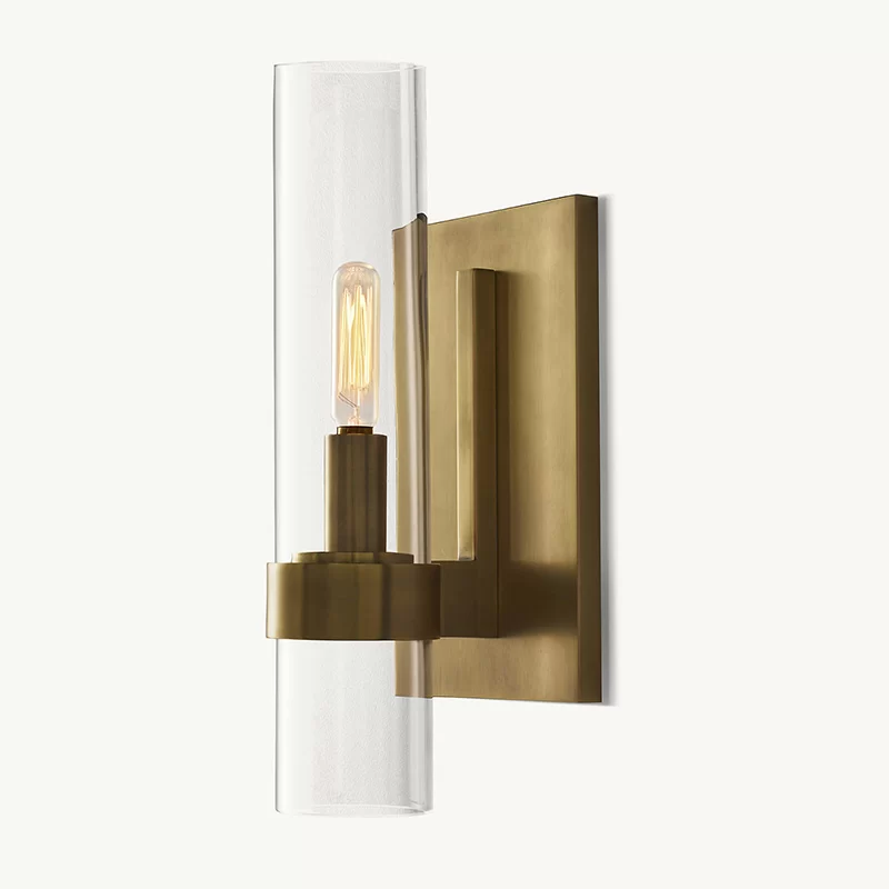 Modern 4.5" Clear Glass Wall Sconce | Luxury Vanity Light - 4½″