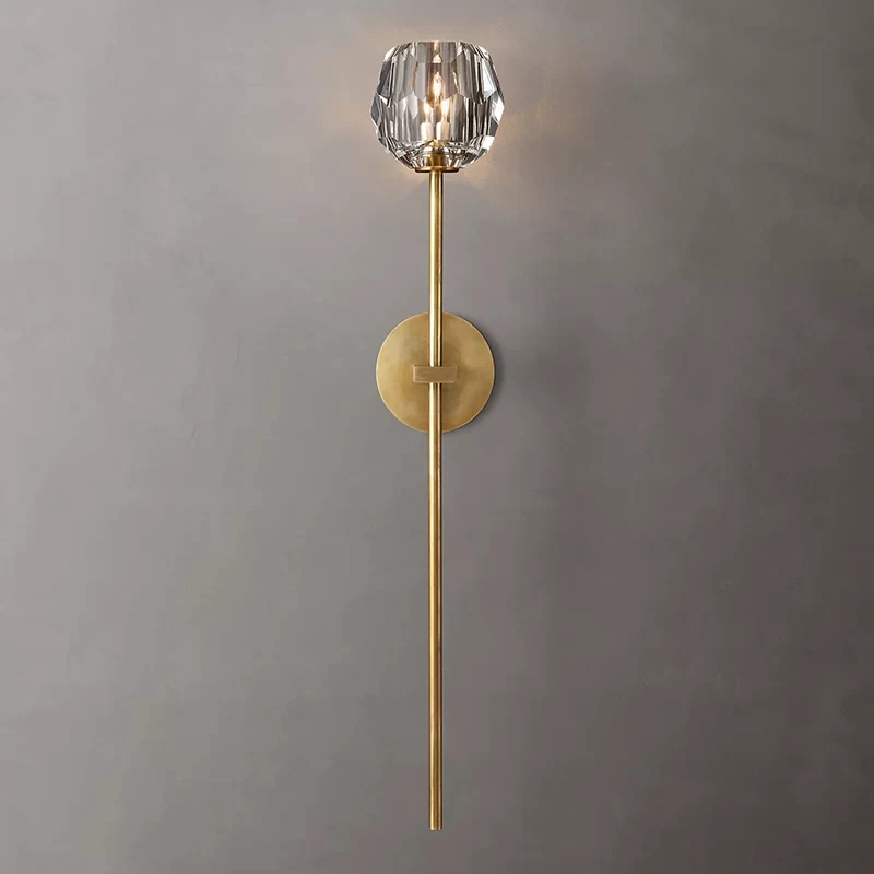 Modern 28" Boule de Cristal Grand Glass Wall Sconce - Polished Nickel
