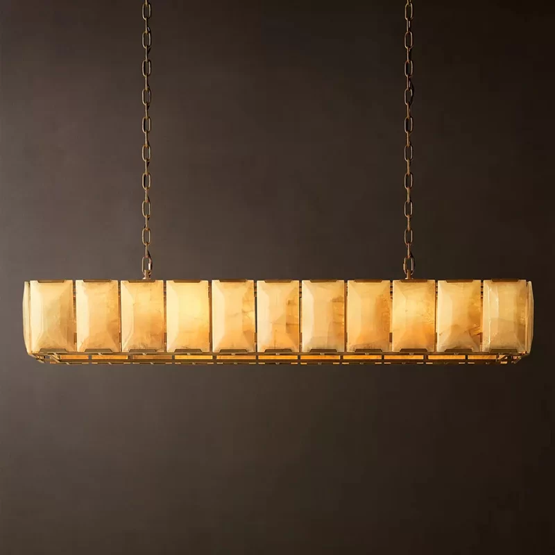 Calcite Rectangular Chandelier 41½″ - 73″