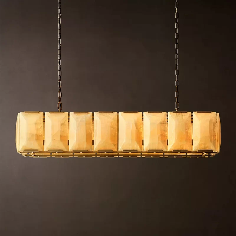 Calcite Rectangular Chandelier 41½″ - 54″