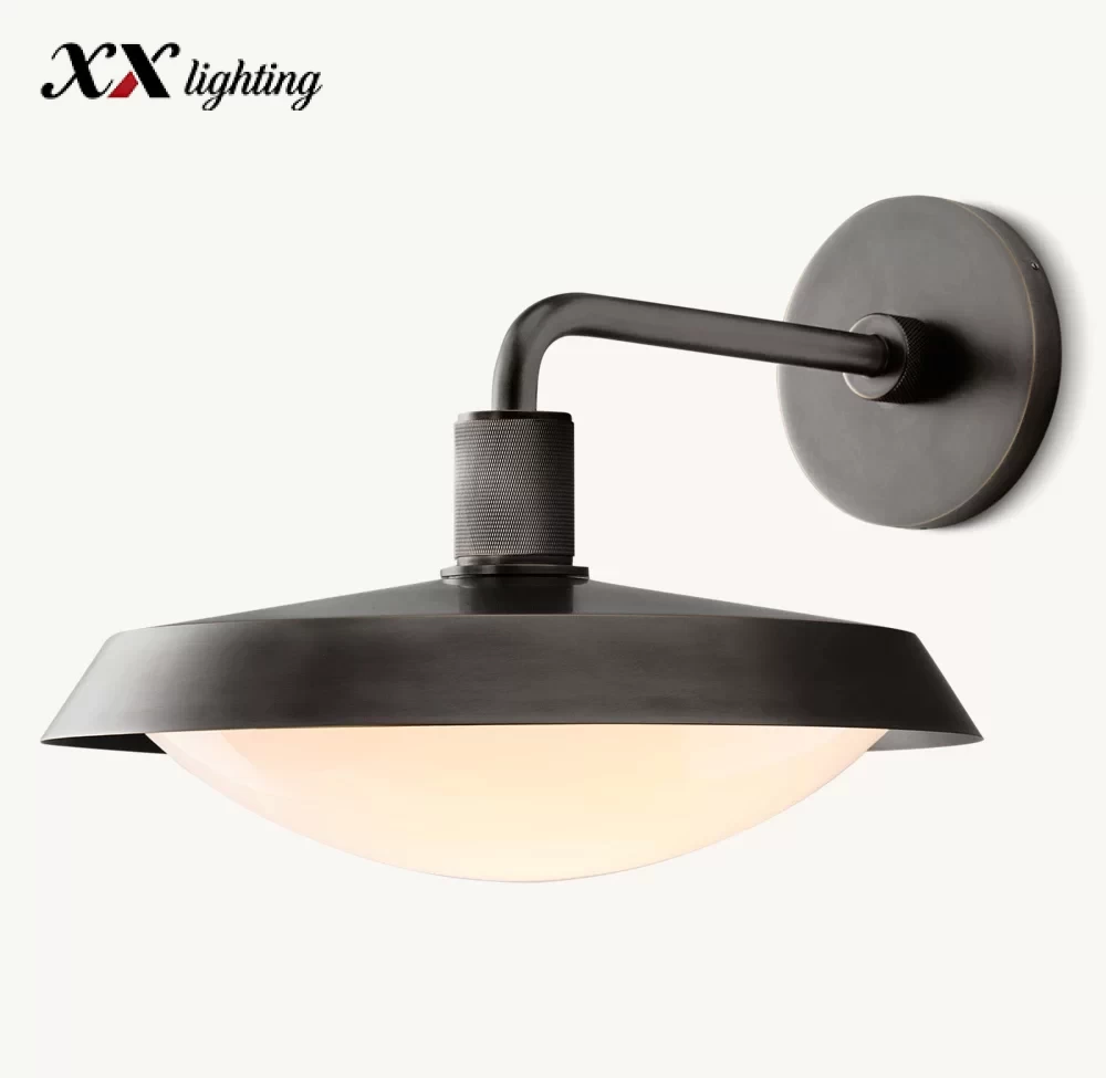 Kennan Barn Sconce 11″ - 18″, Lacquered Burnished Brass