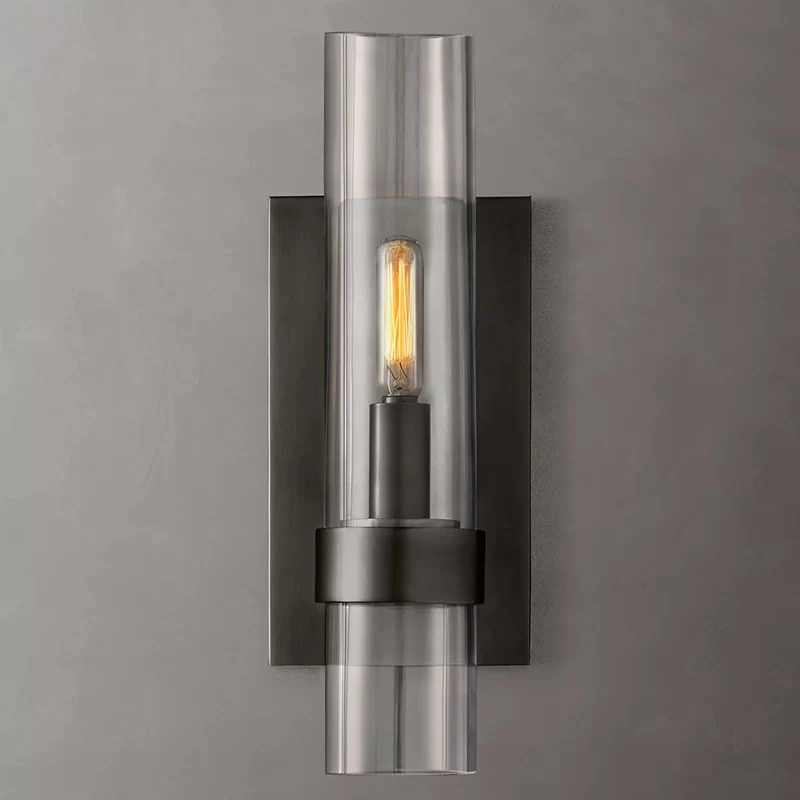 Modern 4.5" Clear Glass Wall Sconce | Luxury Vanity Light - 4½″