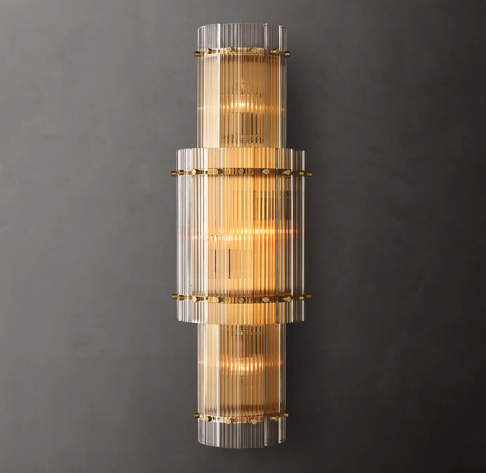 San Marco Glass Grand Round Sconce 12¾″ - 12¾″, Polished Nickel