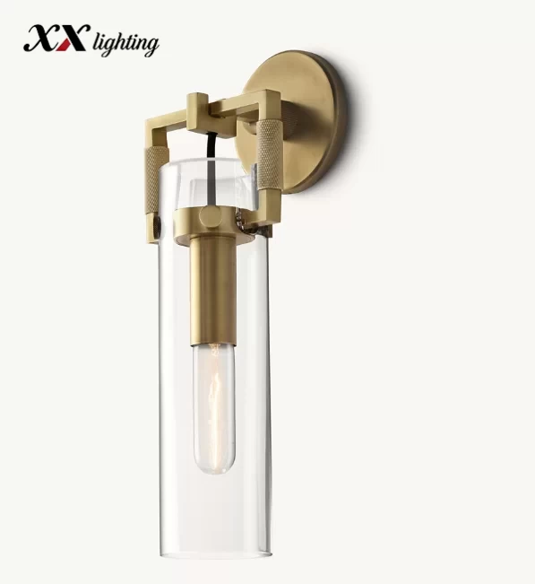 Machinist Glass Cylinder Sconce - 5¼″, Polished Nickel