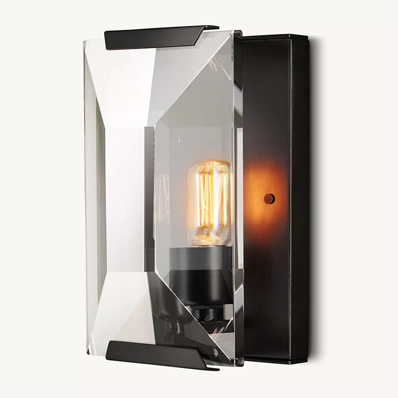Crystal Light Luxury Sconce - Polished Stainless Steel