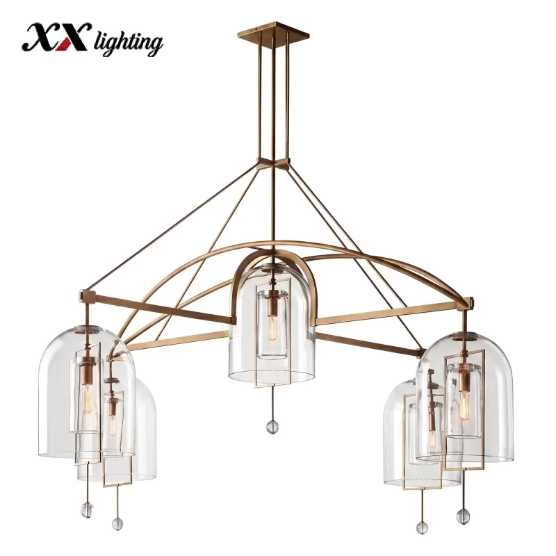 Fulcrum Grand Round Chandelier 61″ - 61″, Satin Nickel