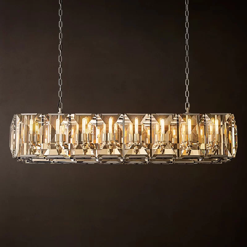 Crystal Rectangular Chandelier 41½″ - 54"
