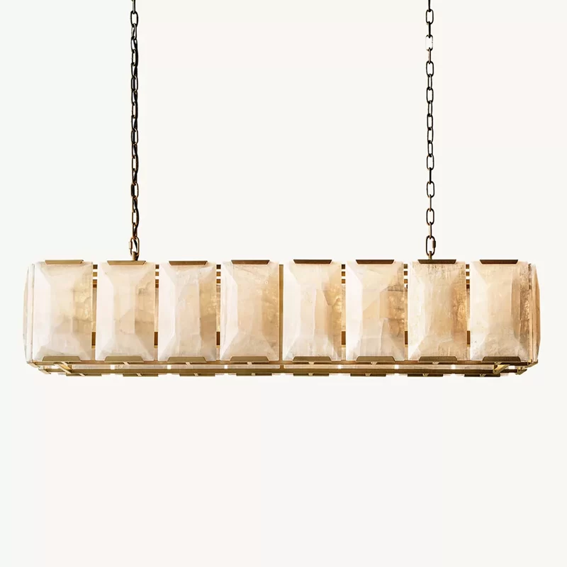 Calcite Rectangular Chandelier 41½″ - 54″