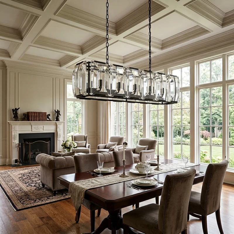 Crystal Rectangular Chandelier 41½″ - 41½″