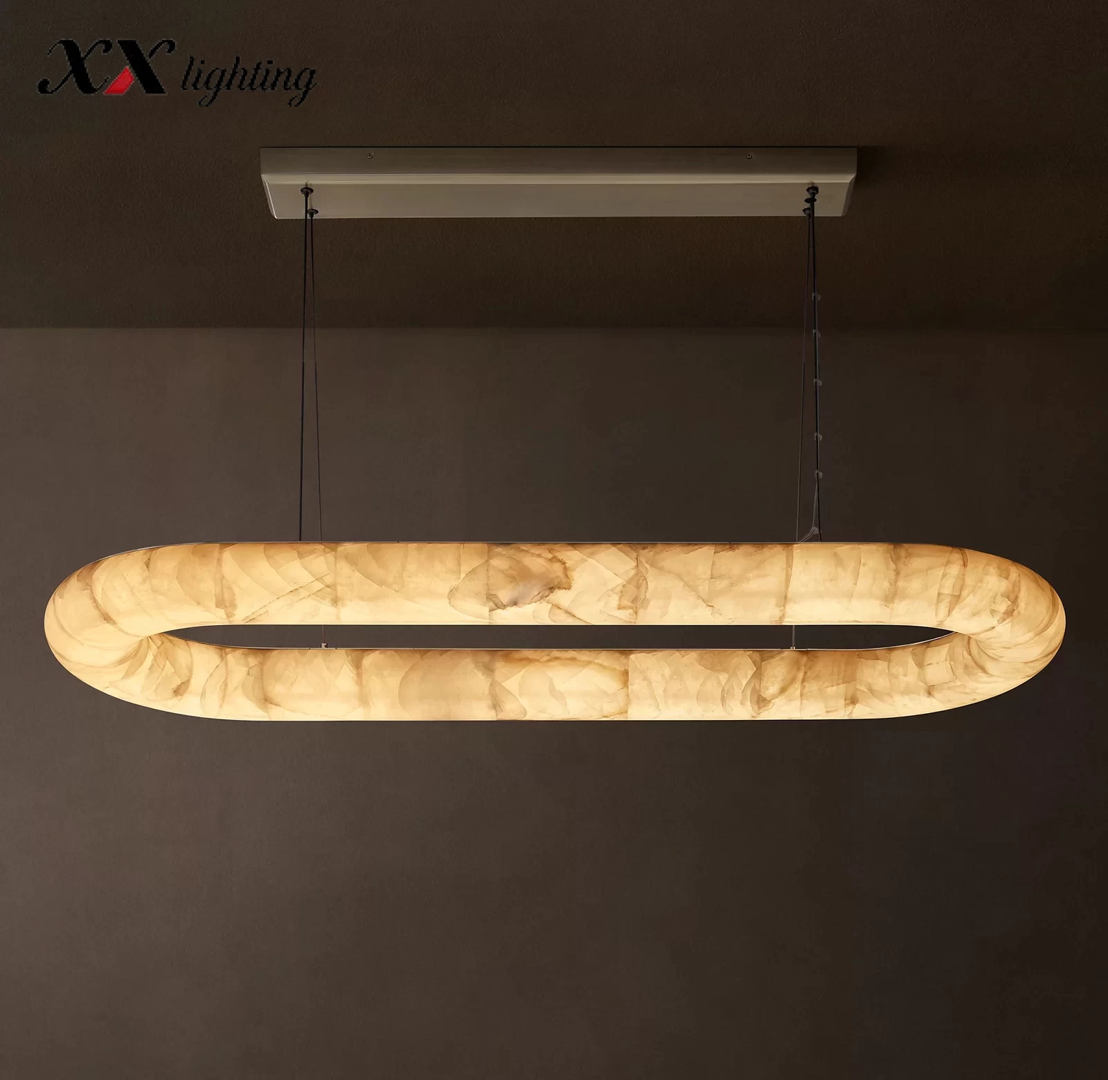 Rivage Lisse Oval Chandelier 57″ - 57″, Satin Nickel