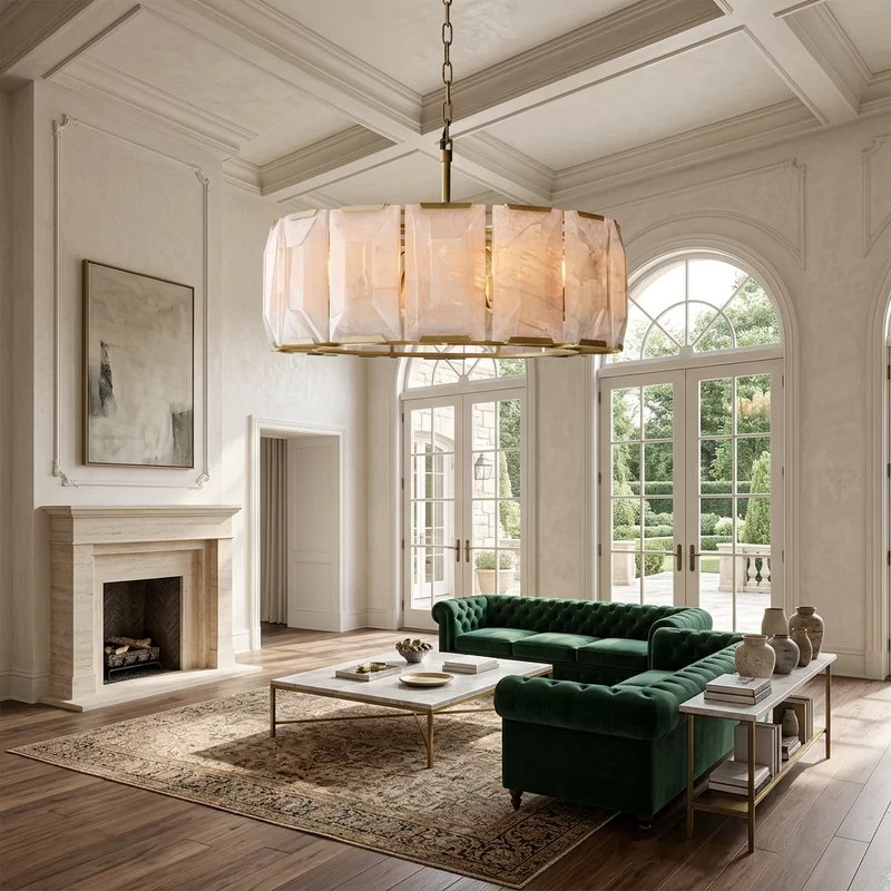 Calcite Round Chandelier 19″ - 30¾″