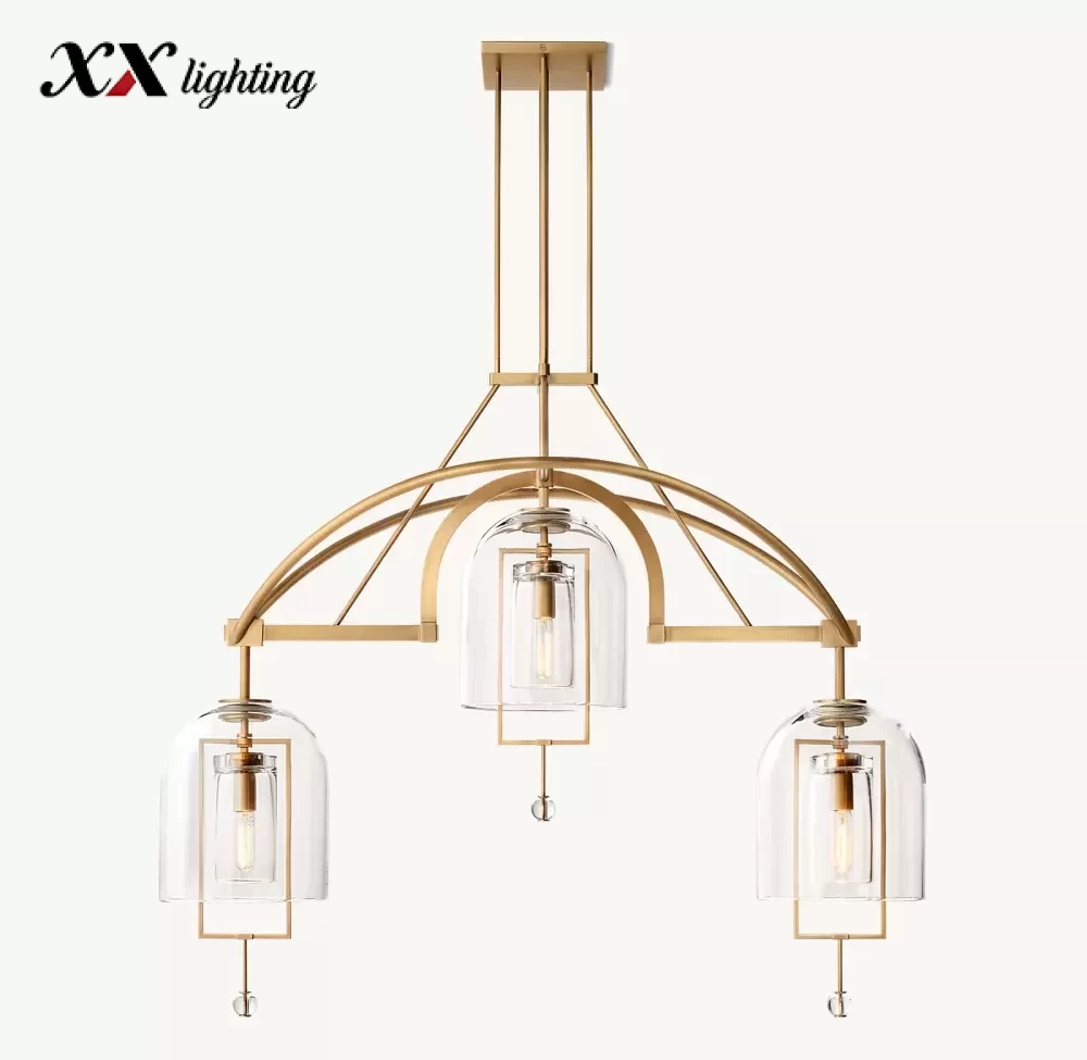 Fulcrum Linear Chandelier 48″ - 48″, Satin Nickel