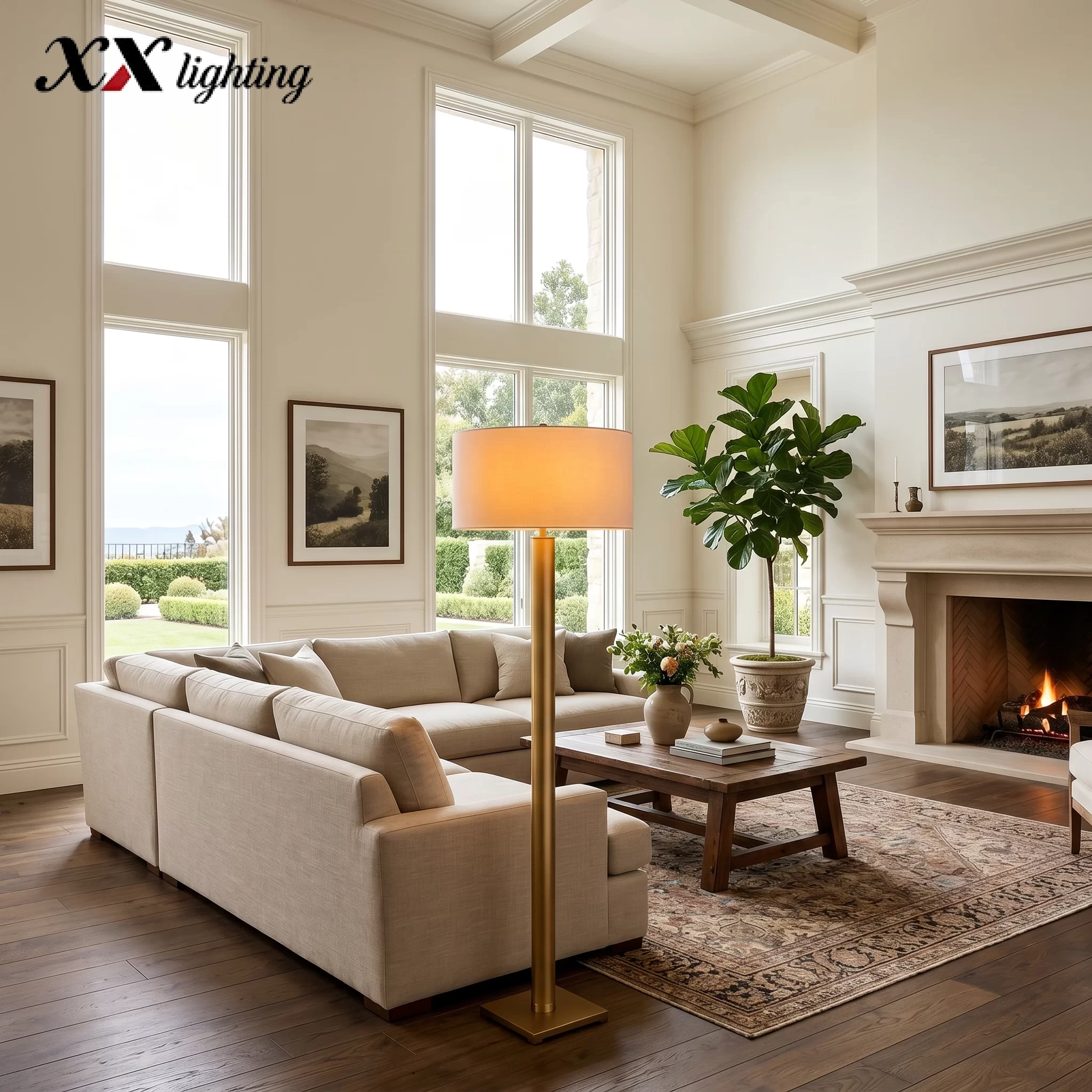 Utilitaire Knurled Floor Lamp - 9½″, Polished Nickel