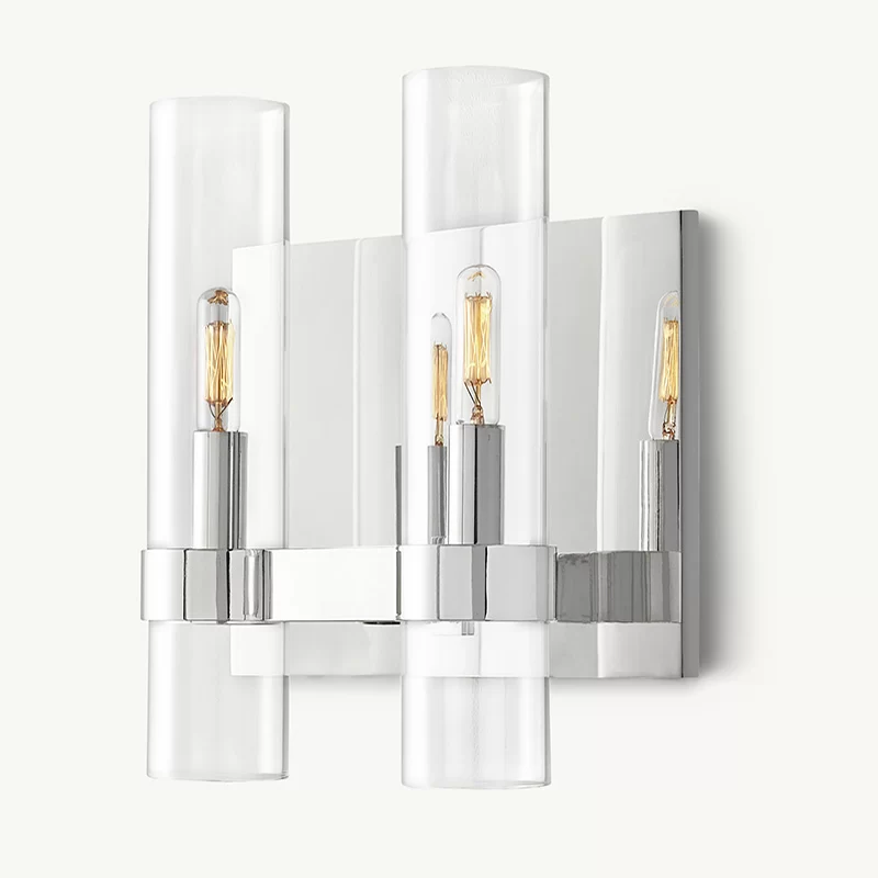 Modern 4.5" Clear Glass Wall Sconce | Luxury Vanity Light - 4½″