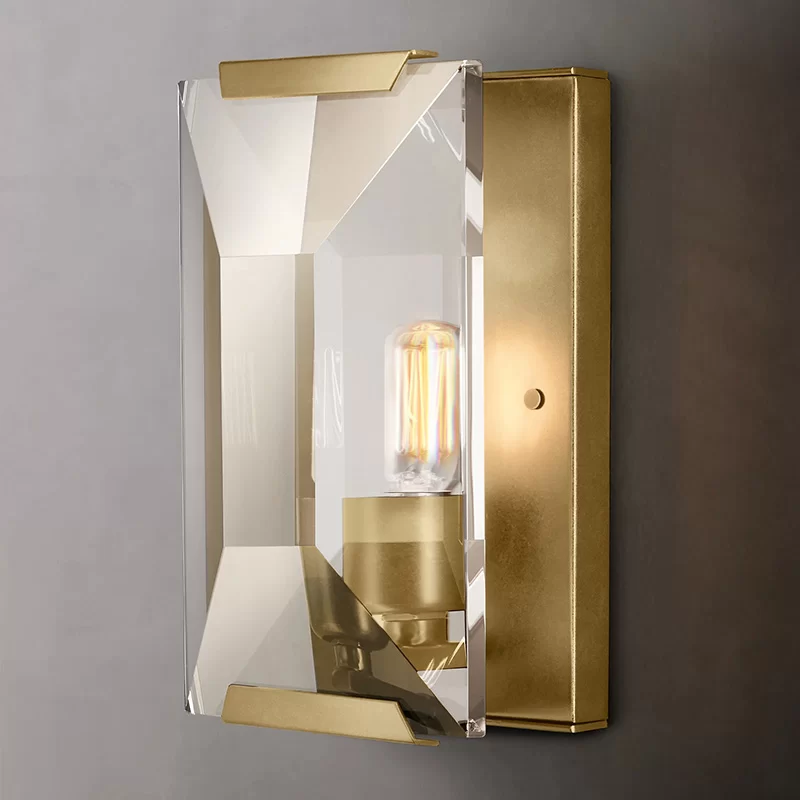 Crystal Light Luxury Sconce - Polished Stainless Steel