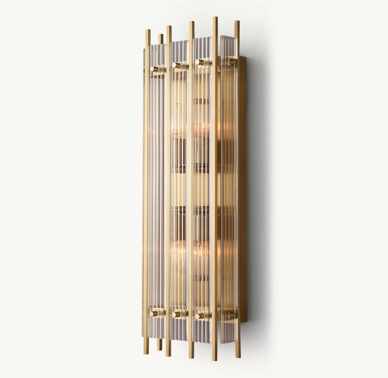 San Marco Glass Grand Round Sconce 12¾″ - 9¼″, Polished Nickel