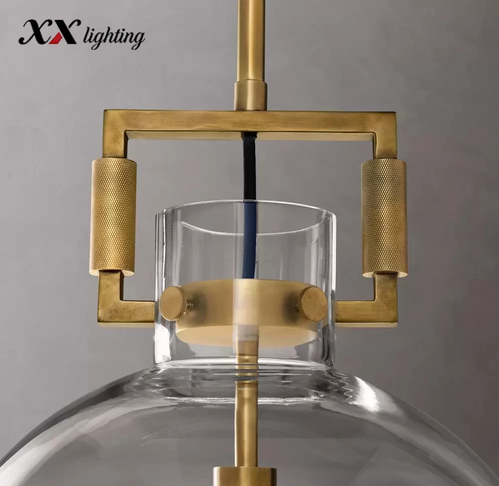 Machinist Glass Globe Pendant 10 inch - 10″, Polished Nickel