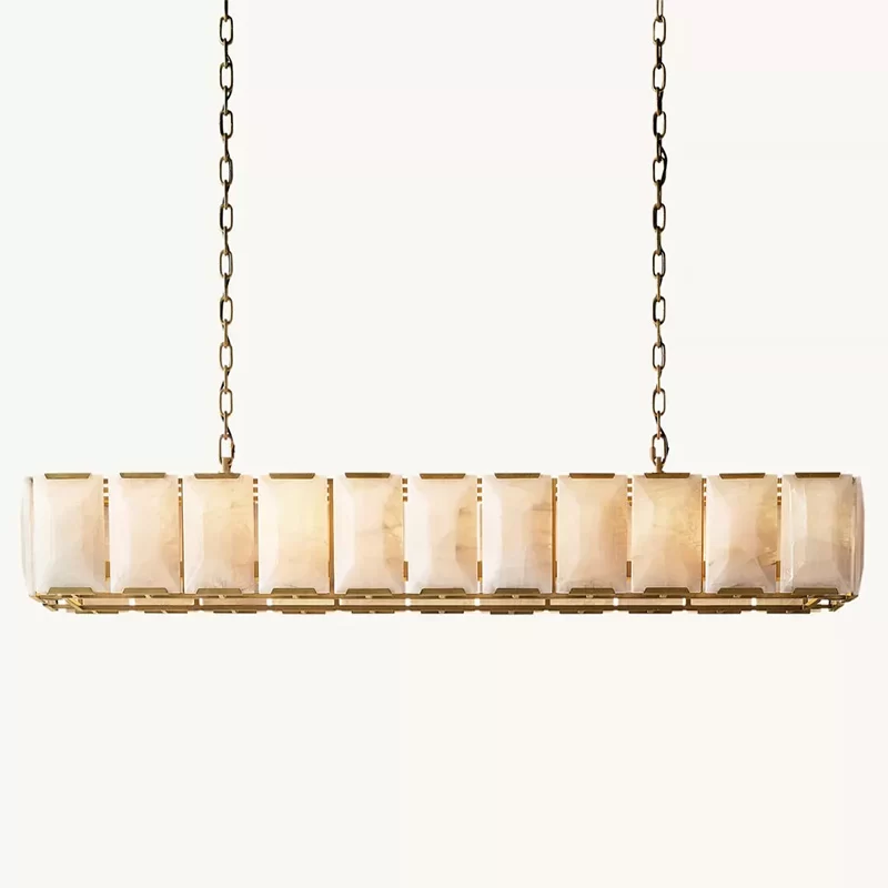 Calcite Rectangular Chandelier 41½″ - 73″