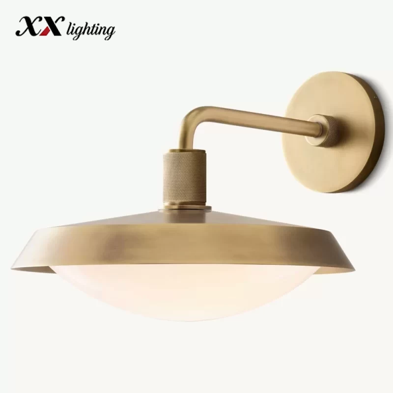 Kennan Barn Sconce 11″ - 18″, Lacquered Burnished Brass