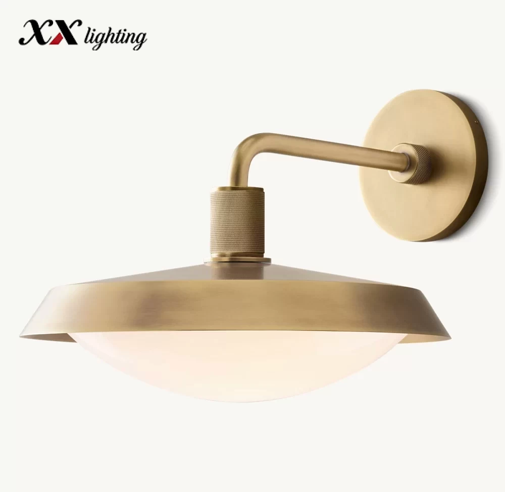 Kennan Barn Sconce 11″ - 18″, Lacquered Burnished Brass