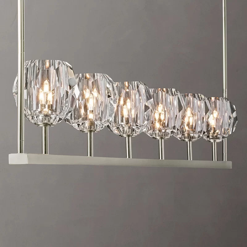 Crystal Ball Linear Chandelier 48″wide x 5″deep - 60″x5″