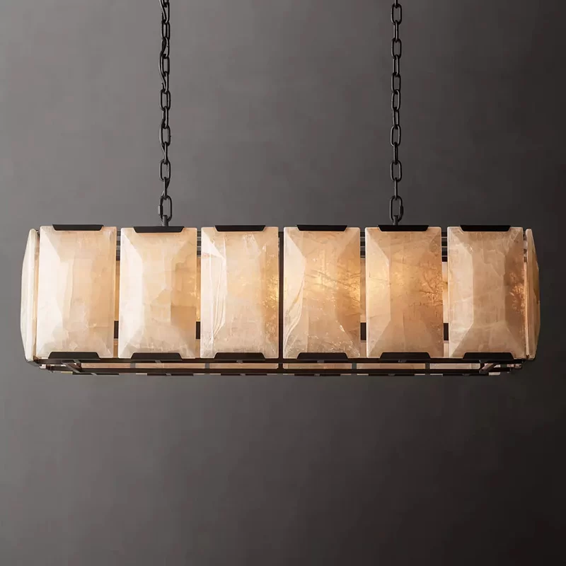 Calcite Rectangular Chandelier 41½″ - 41½″