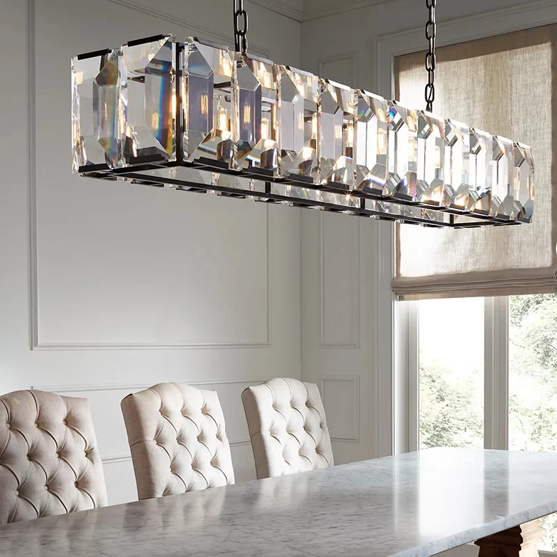 Crystal Rectangular Chandelier 41½″ - 73"