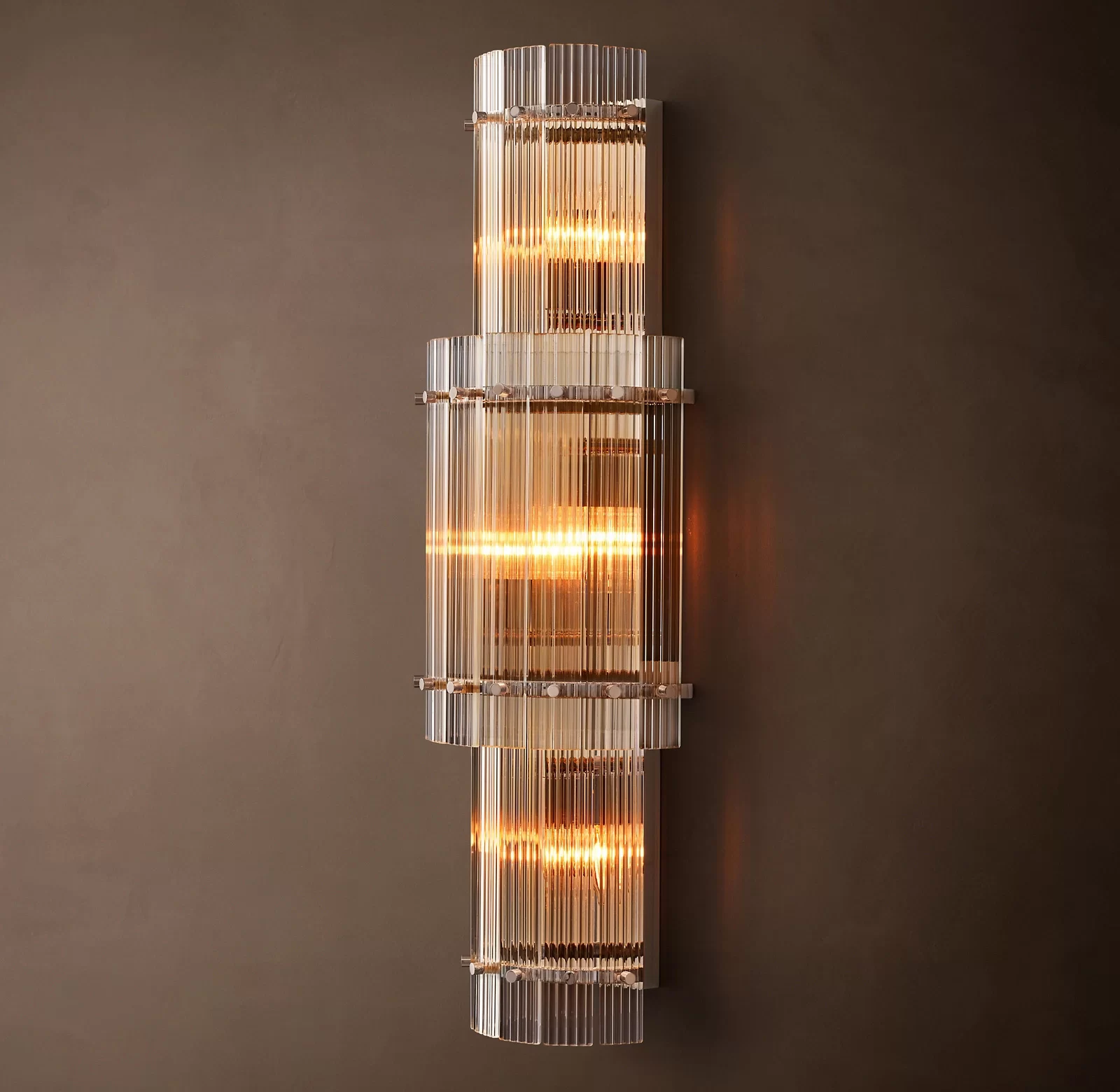 San Marco Glass Grand Round Sconce 12¾″ - 12¾″, Polished Nickel
