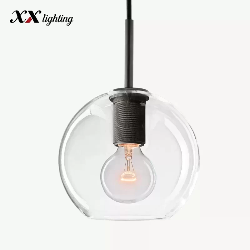 Utility Globe Shade Pendant 8 inch - 11″, Polished Nickel