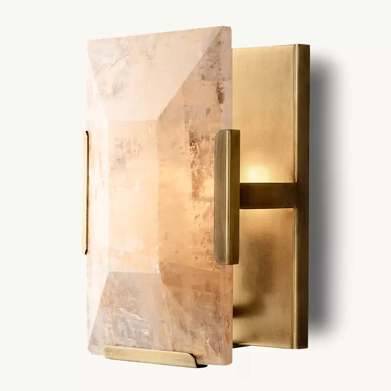 Calcite Sconce - Polished Nickel