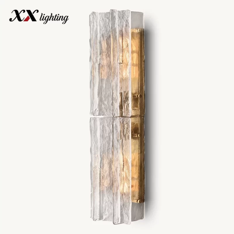 Lattice Clear Glass Sconce 8¼″ - 8¼″, Satin Nickel