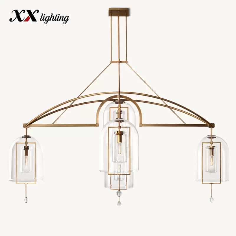 Fulcrum Grand Round Chandelier 61″ - 85″, Satin Nickel