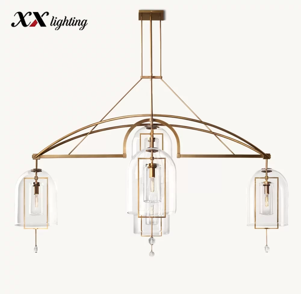 Fulcrum Grand Round Chandelier 61″ - 85″, Satin Nickel