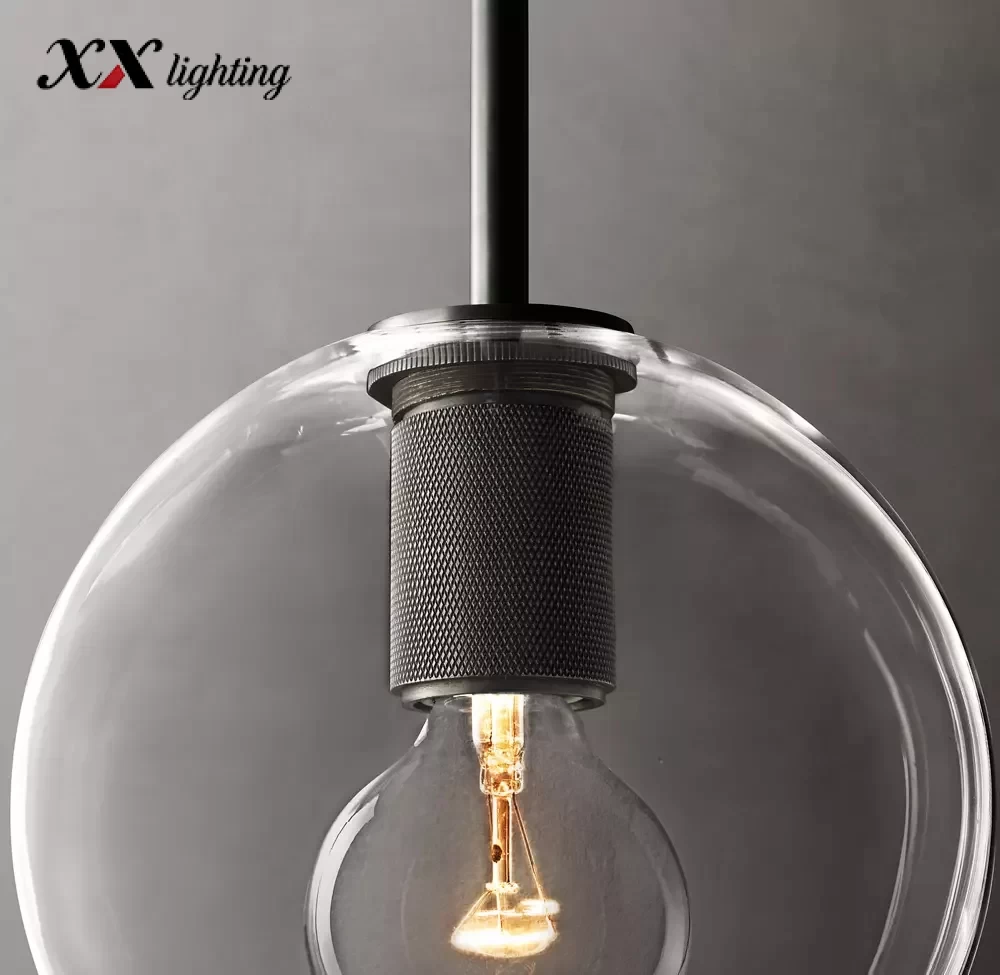 Utility Globe Shade Pendant 8 inch - 11″, Polished Nickel