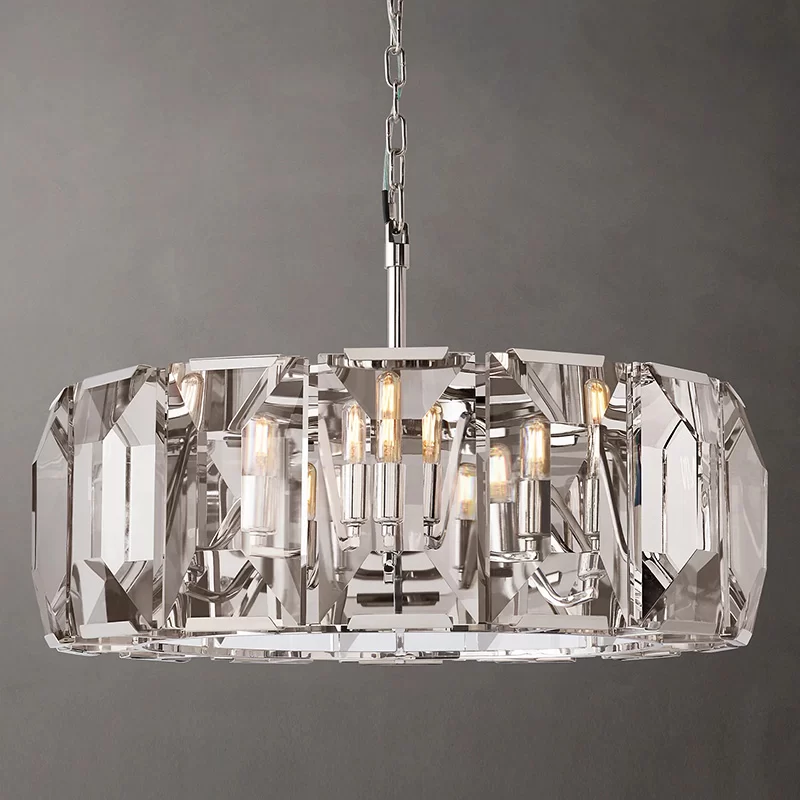 Crystal Round Chandelier 19″ - 30¾″