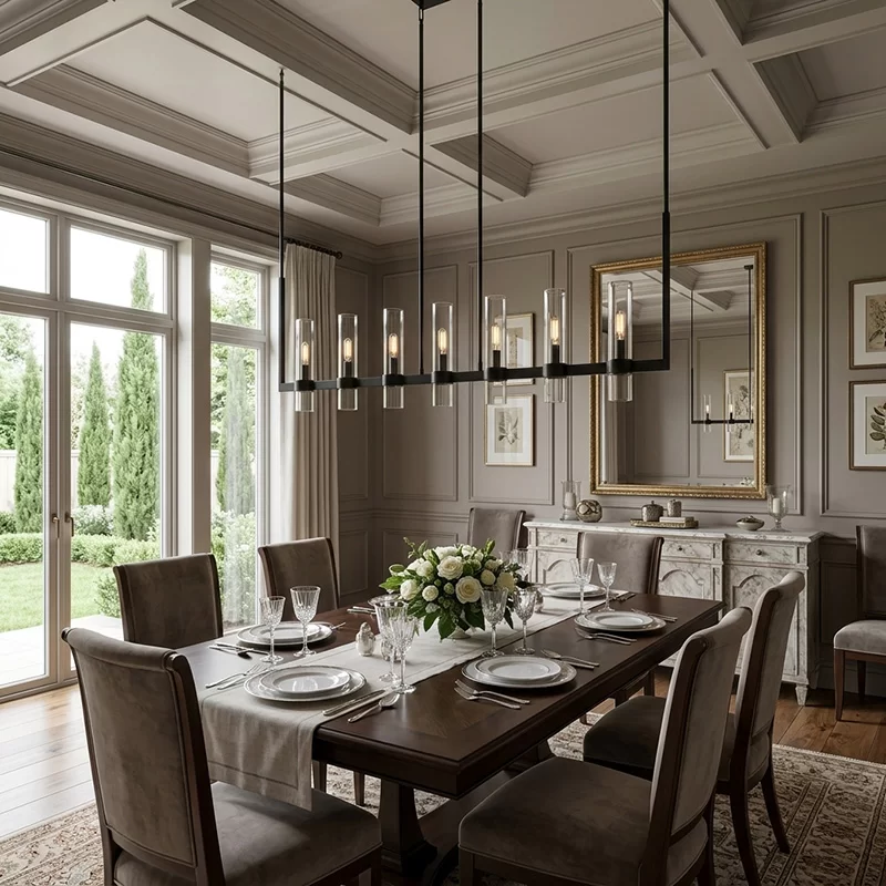 Modern 54" Linear Glass Chandelier - Adjustable Height - 54″