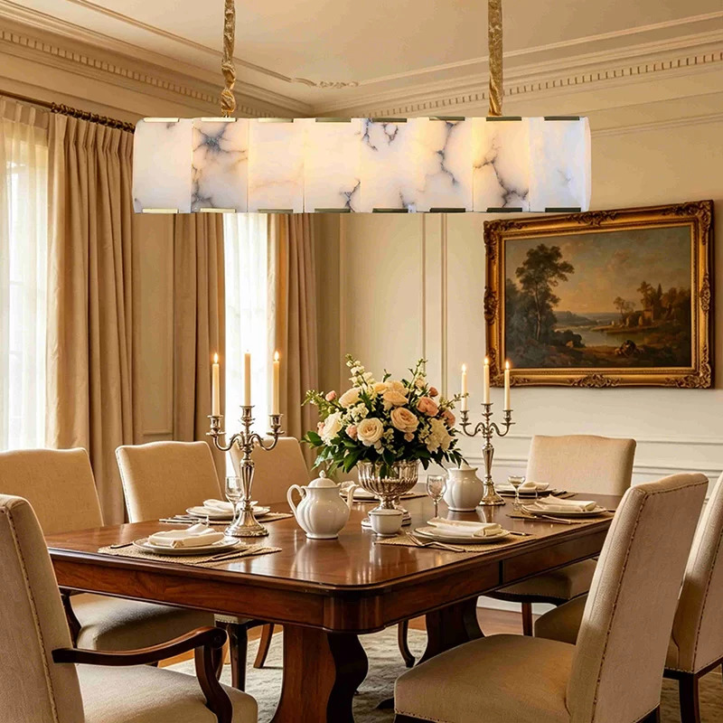 Calcite Rectangular Chandelier 41½″ - 41½″