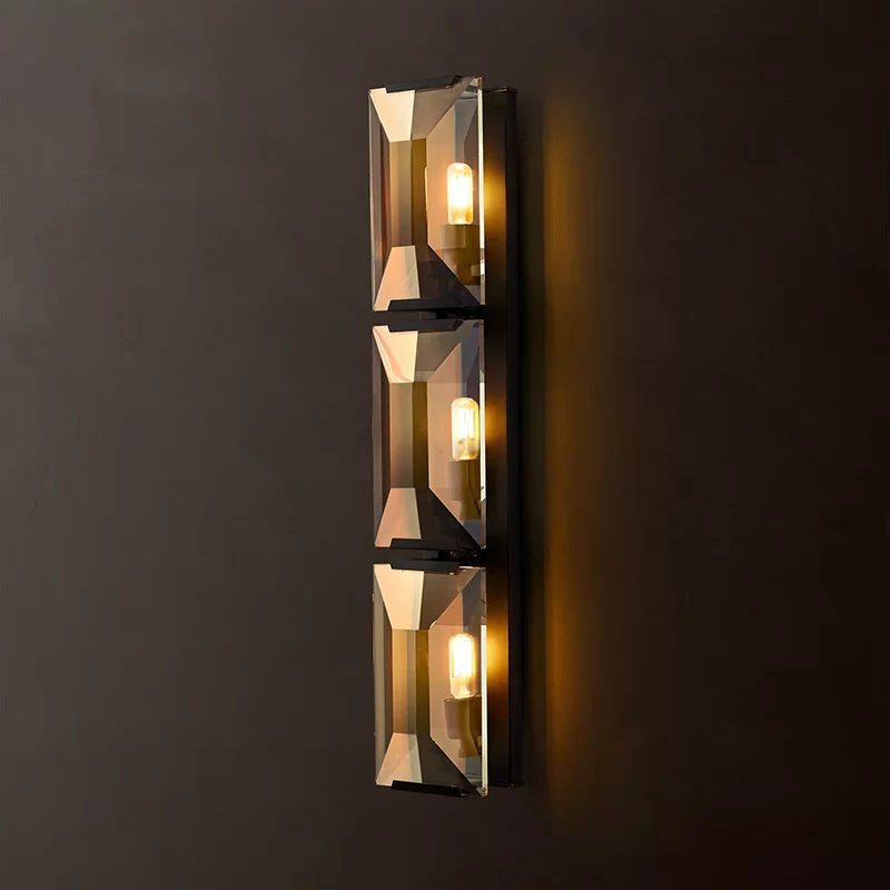 Crystal Triple Sconce - Polished Nickel